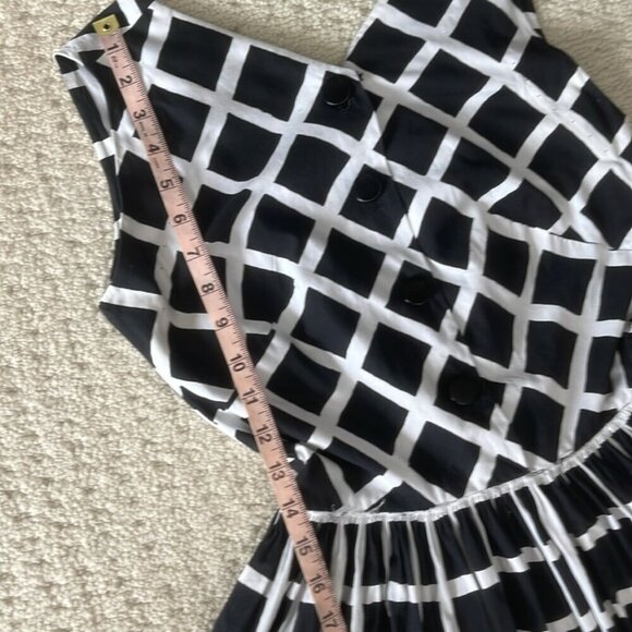 Vintage Doris Dodson Black / White Fit & Flare Dress 1950s Fits XXS-XS - Picture 15 of 16